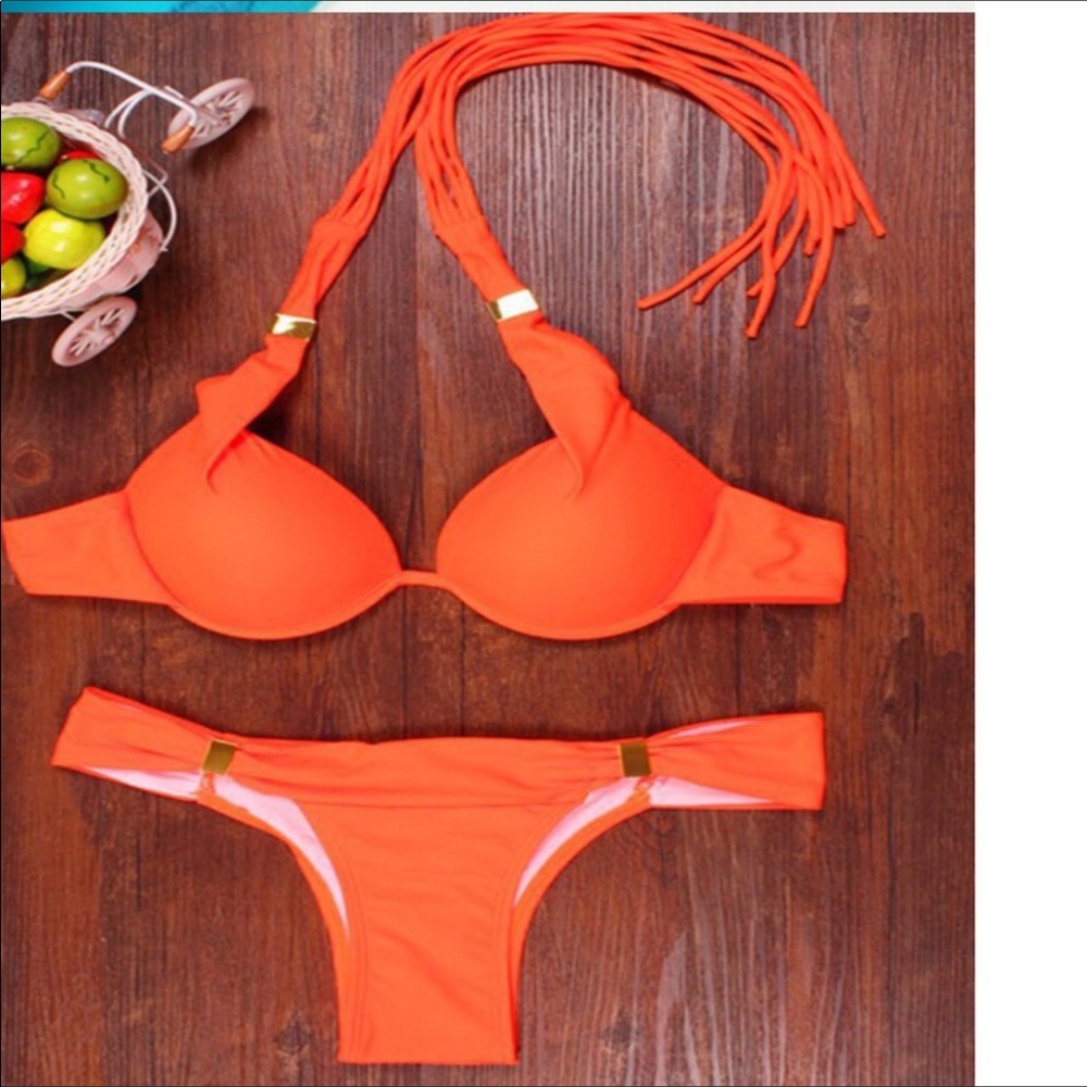 Orange Bikini Top Only M - Bottom Sold Separately - Picture 6 of 6